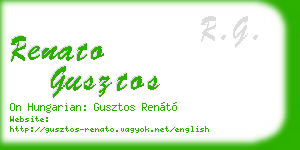 renato gusztos business card